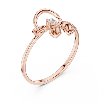  Rose Gold Serene Loop Accent Promise Ring Right View