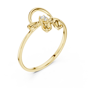 Gold Serene Loop Accent Promise Ring Right View