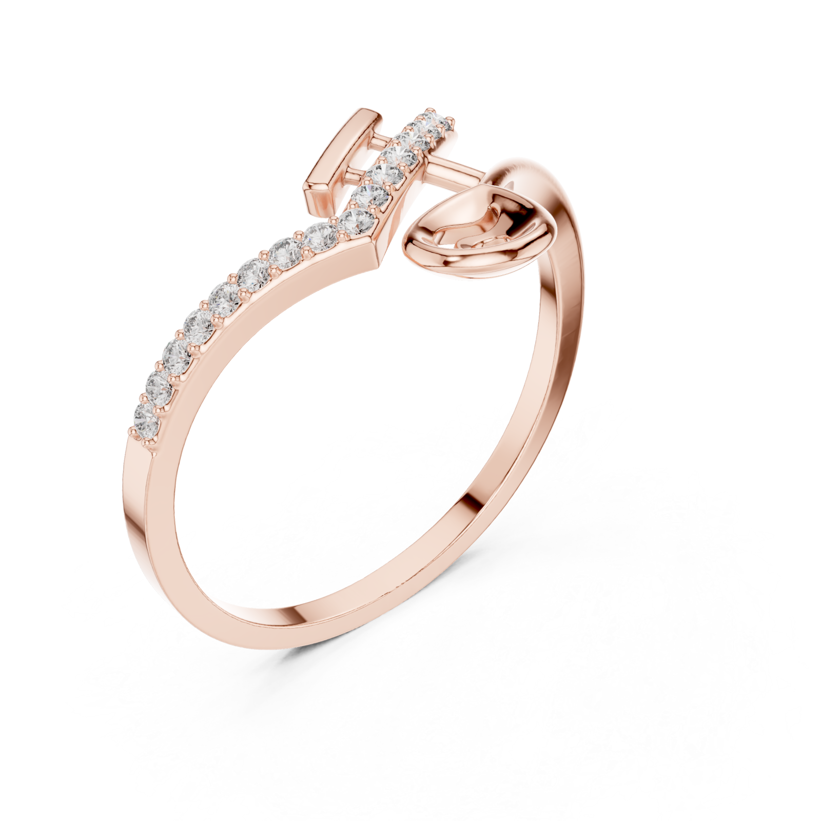  Rose Gold Tranquil Muse Twist Stacking Ring Right View