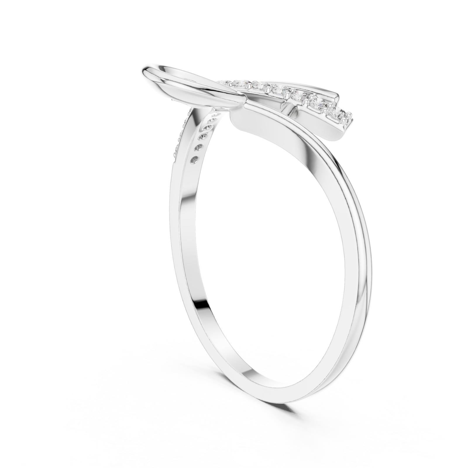  White Gold Tranquil Muse Twist Stacking Ring Left View