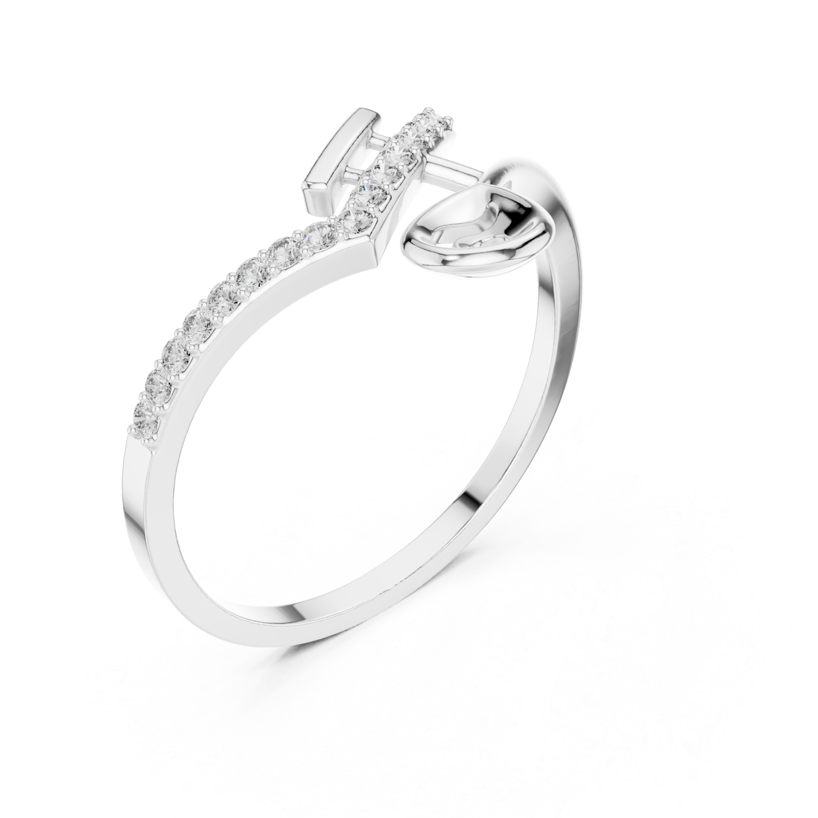  White Gold Tranquil Muse Twist Stacking Ring Right View