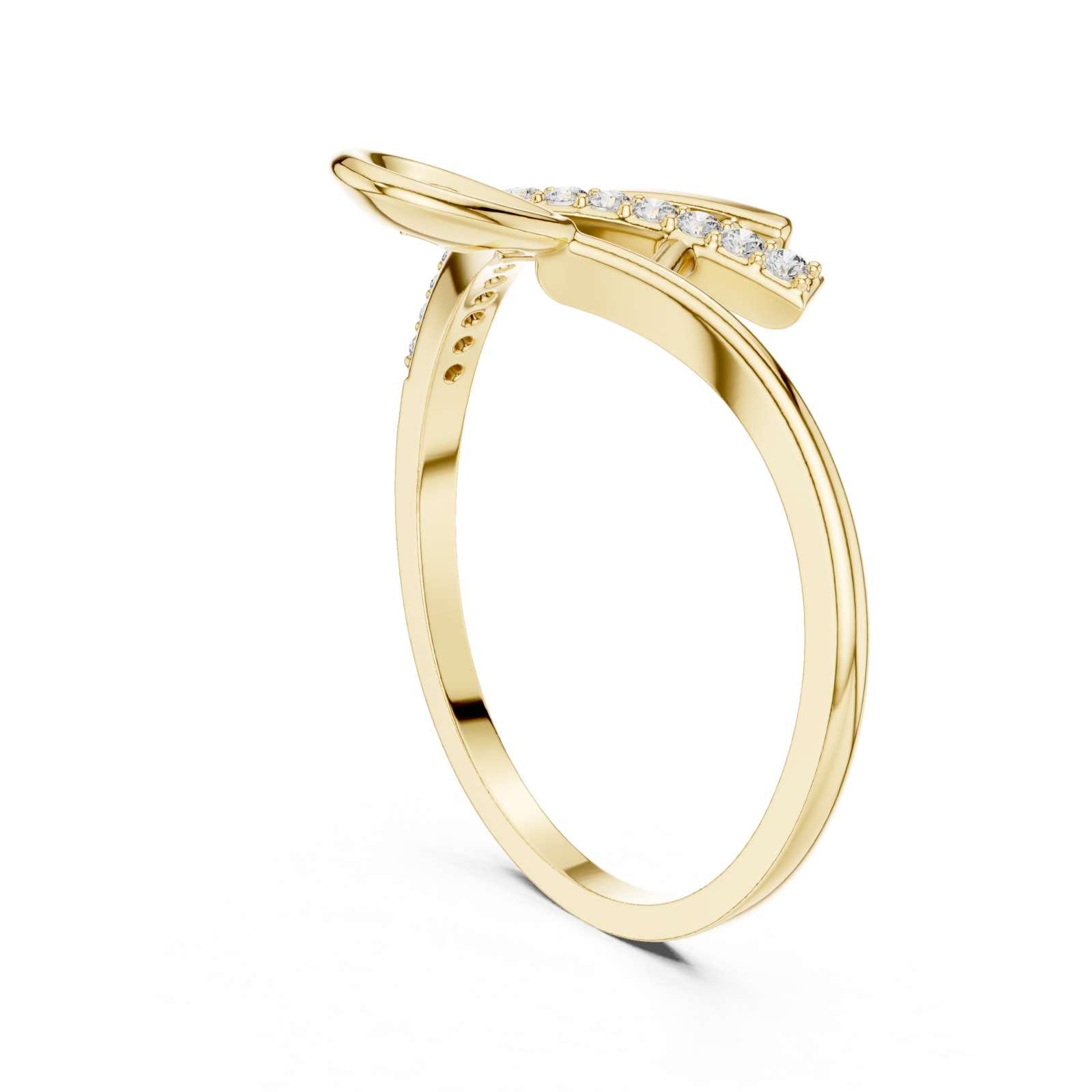  Gold Tranquil Muse Twist Stacking Ring Left View