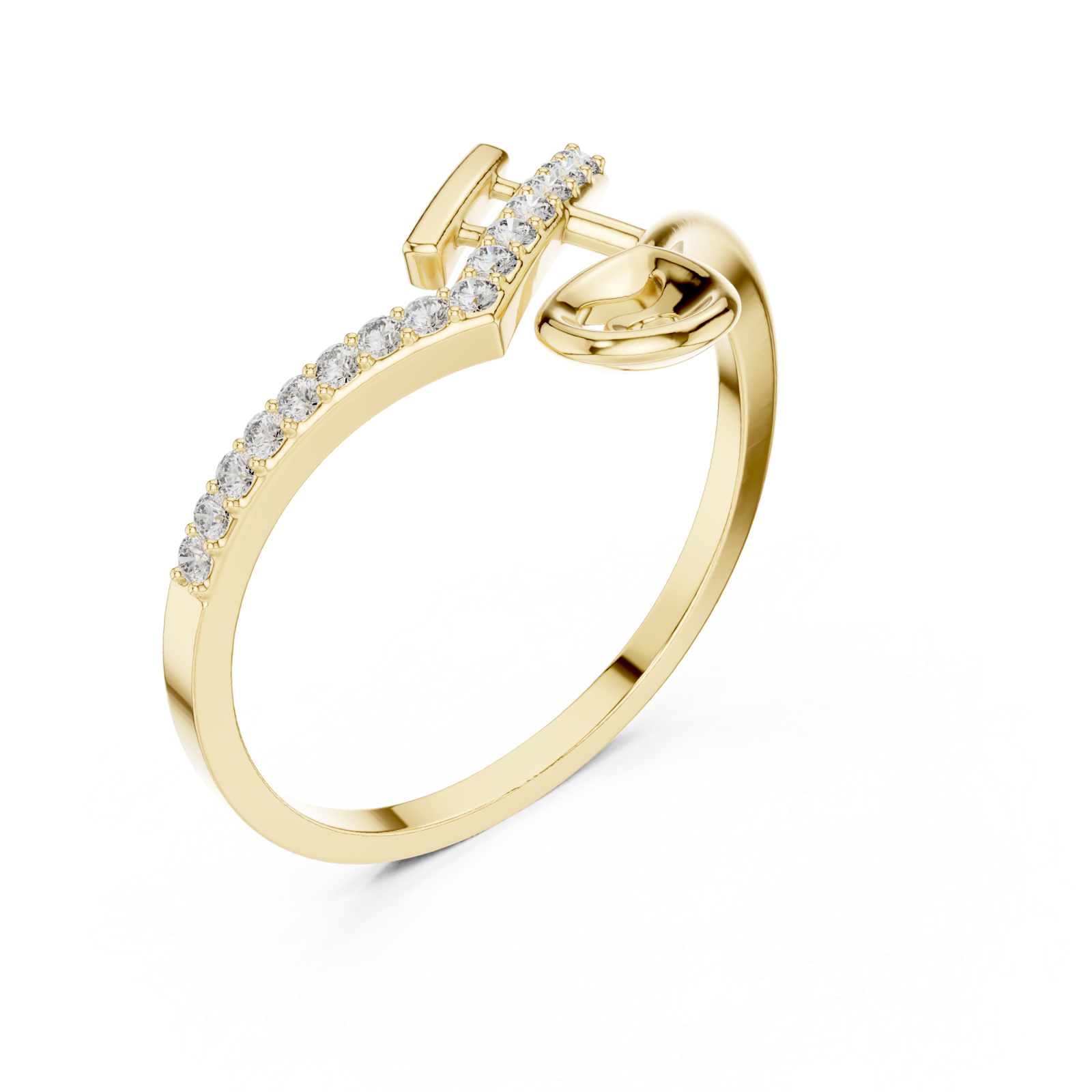 Gold Tranquil Muse Twist Stacking Ring Right View
