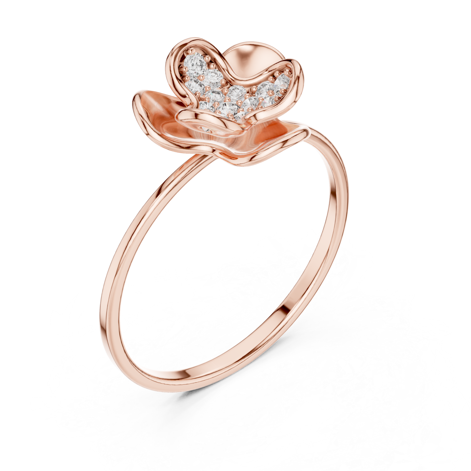  Rose Gold Glowing Muse Floral Inspired Ring Right View