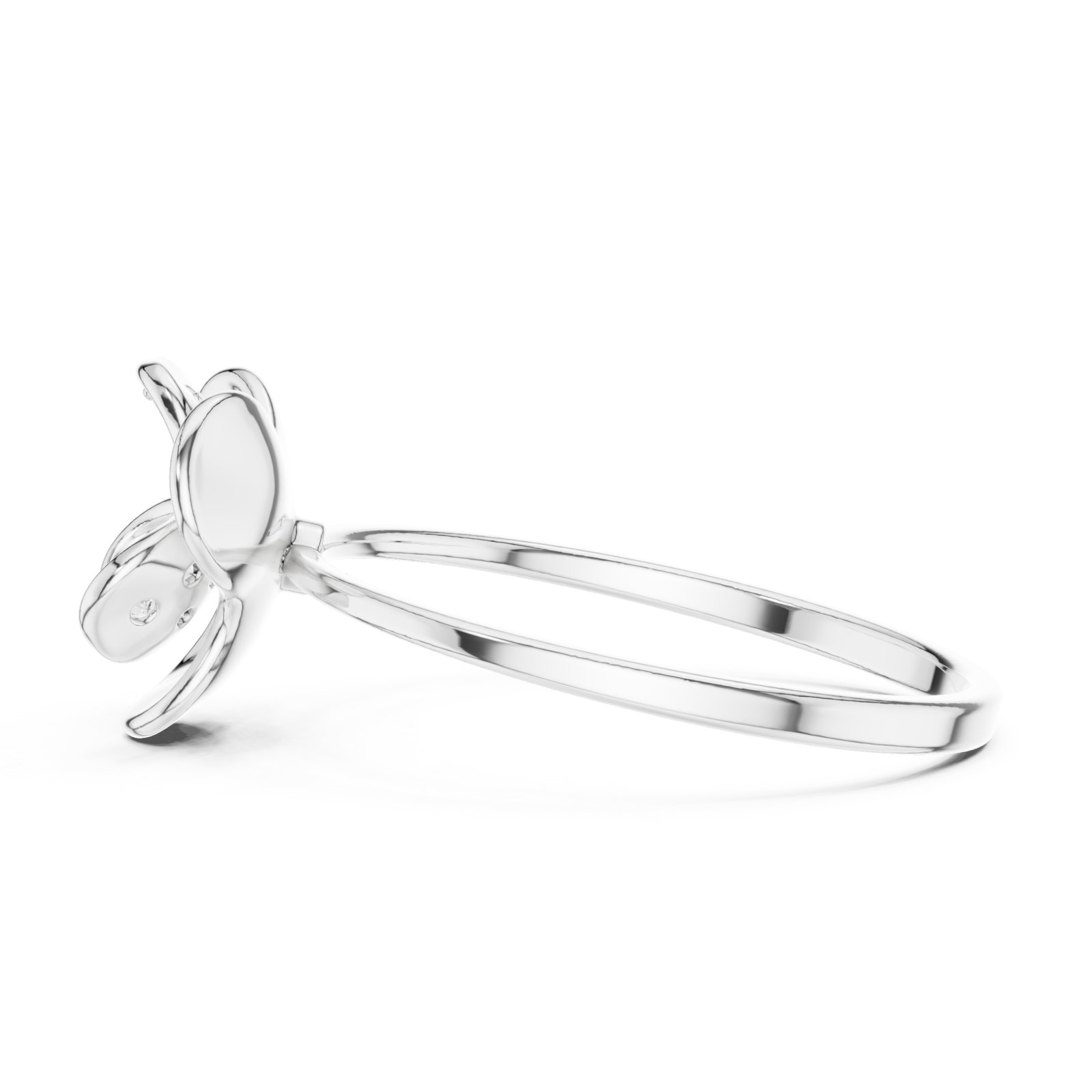  White Gold Glowing Muse Floral Inspired Ring Side View