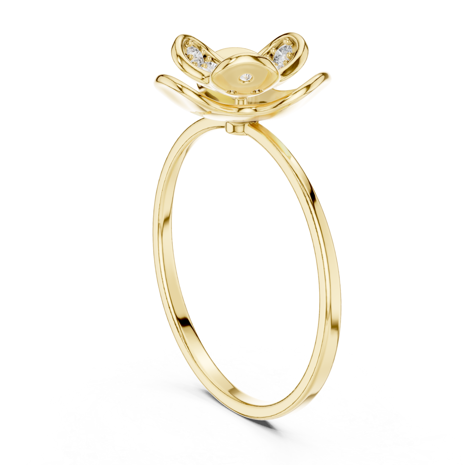  Gold Glowing Muse Floral Inspired Ring Left View