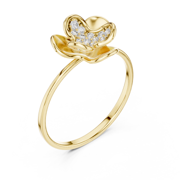 Gold Glowing Muse Floral Inspired Ring Right View