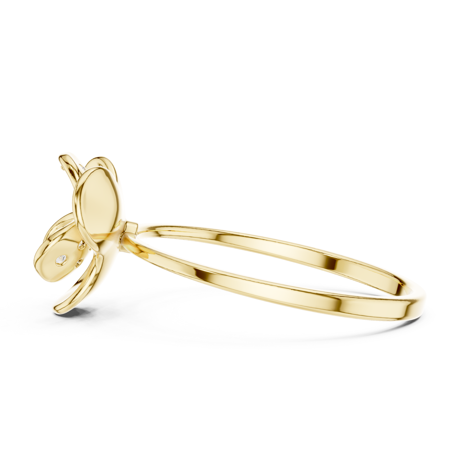  Gold Glowing Muse Floral Inspired Ring Side View