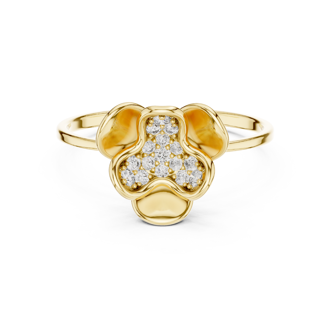 Gold Glowing Muse Floral Inspired Ring Right View