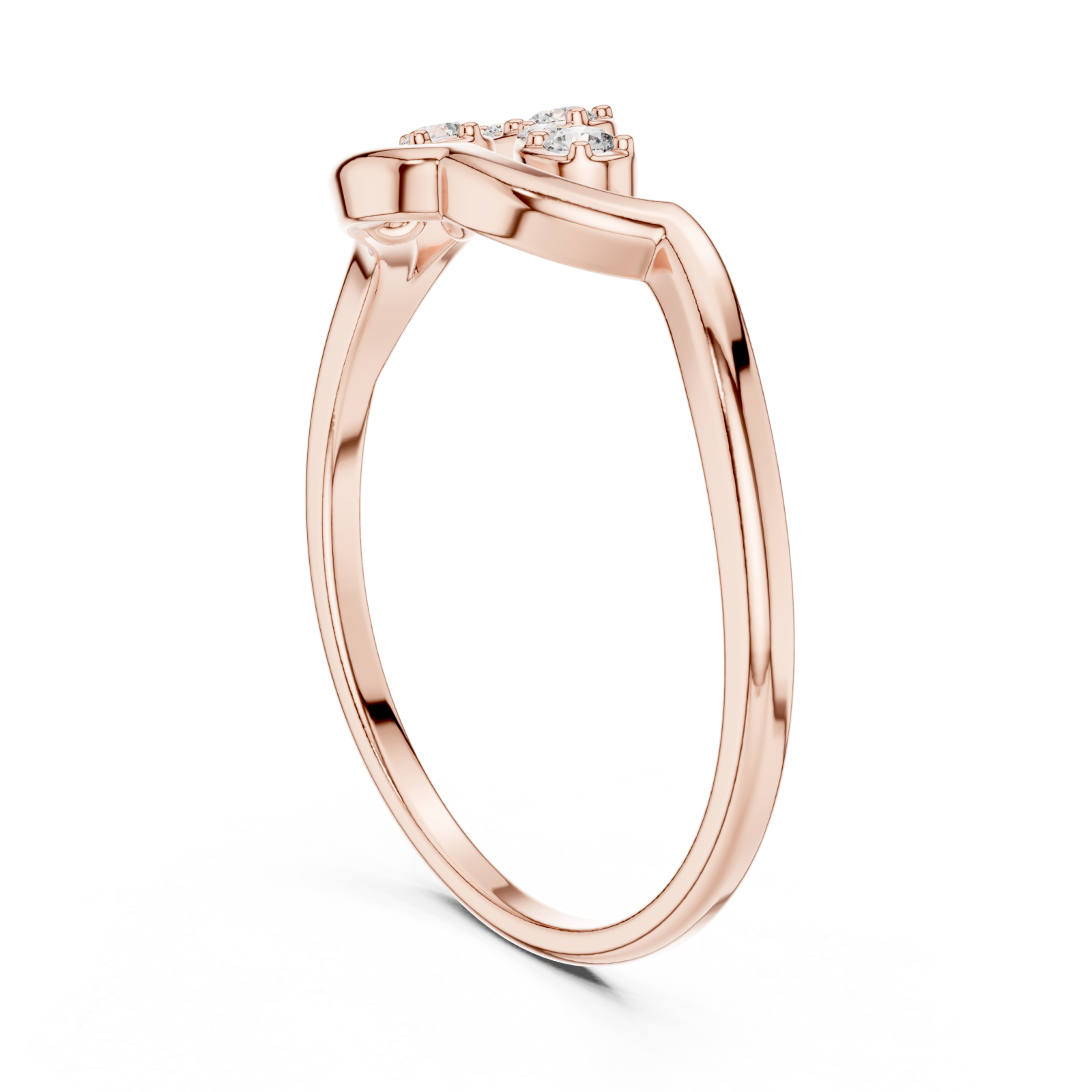  Rose Gold Whimsical Elegance Bloom Cluster Ring Left View