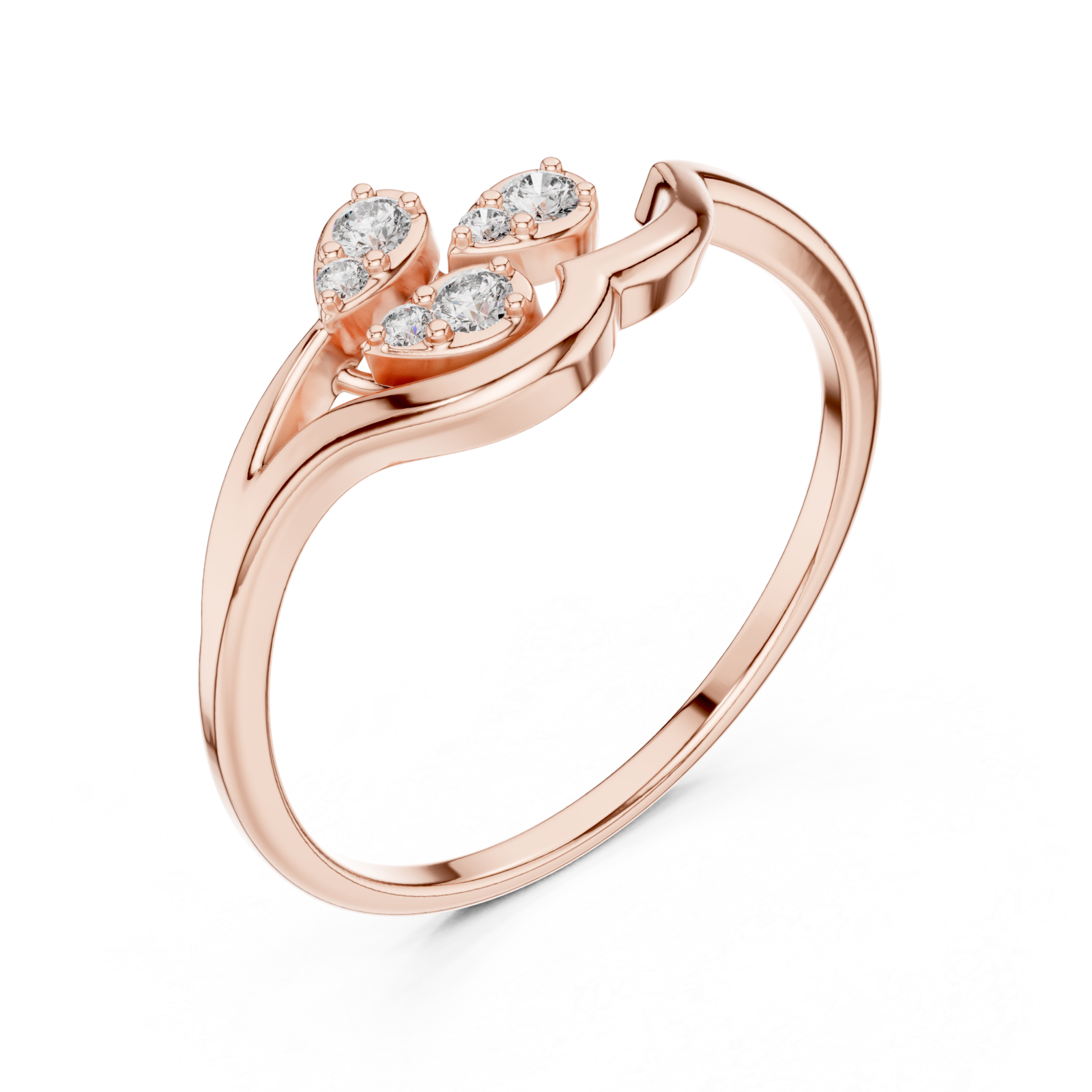  Rose Gold Whimsical Elegance Bloom Cluster Ring Right View