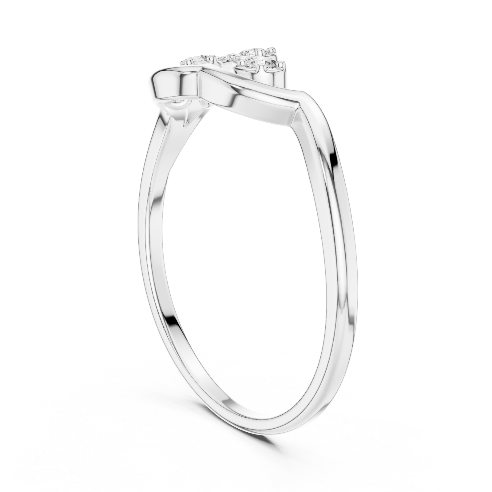  White Gold Whimsical Elegance Bloom Cluster Ring Left View