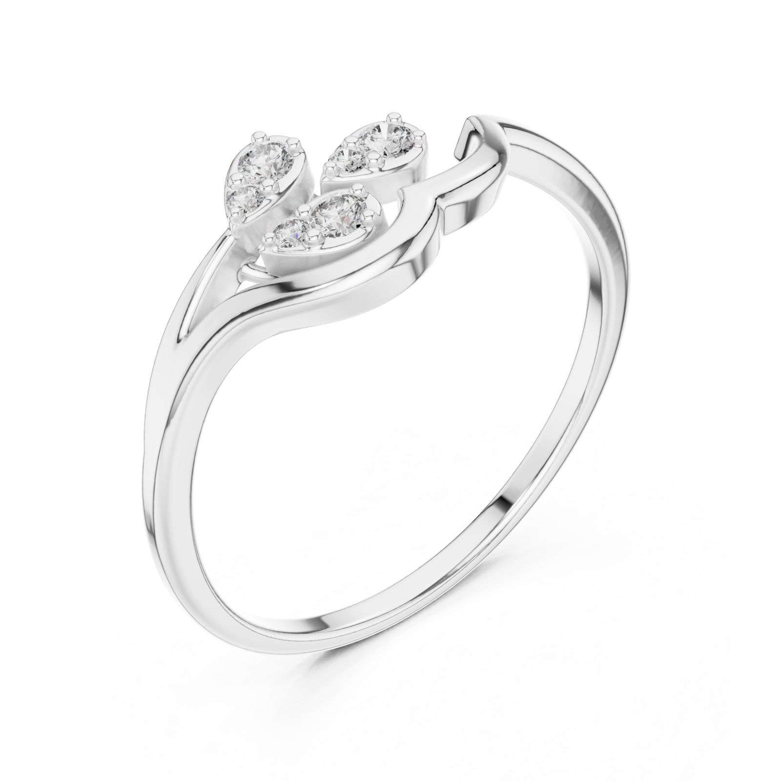  White Gold Whimsical Elegance Bloom Cluster Ring Right View