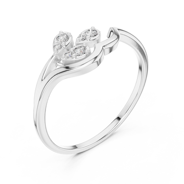  White Gold Whimsical Elegance Bloom Cluster Ring Right View