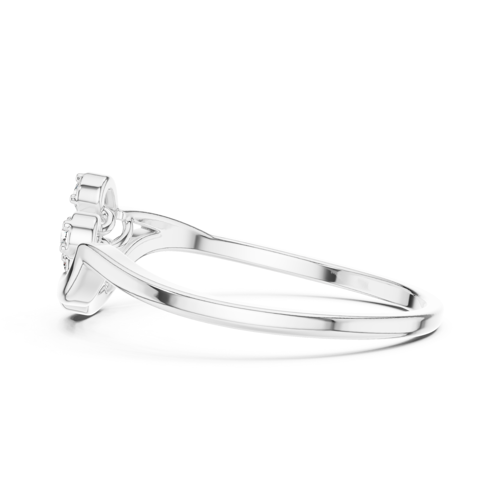  White Gold Whimsical Elegance Bloom Cluster Ring Side View