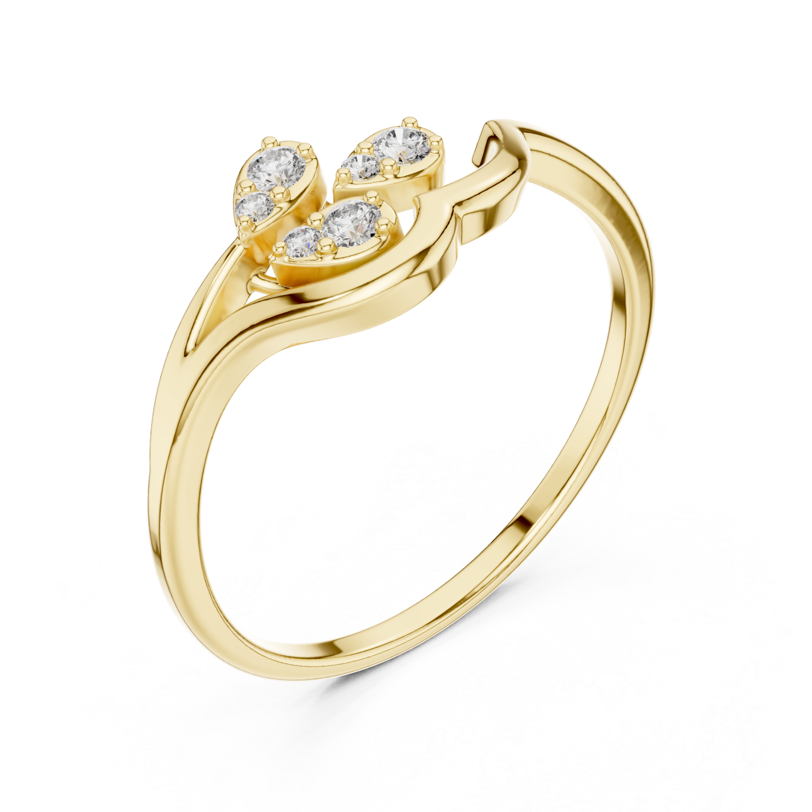 Gold Whimsical Elegance Bloom Cluster Ring Right View
