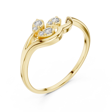 Gold Whimsical Elegance Bloom Cluster Ring Right View