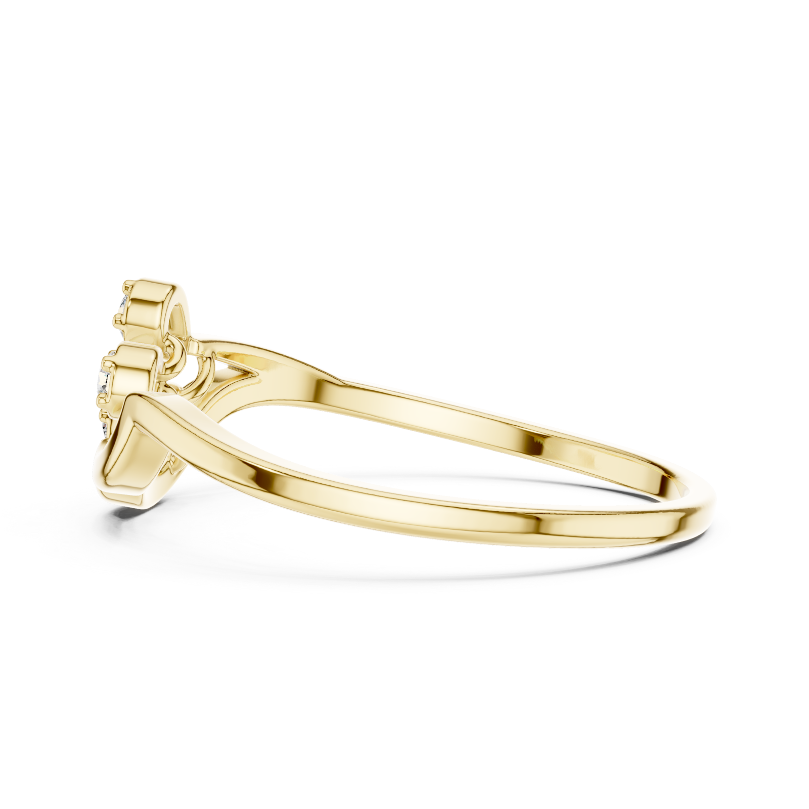  Gold Whimsical Elegance Bloom Cluster Ring Side View