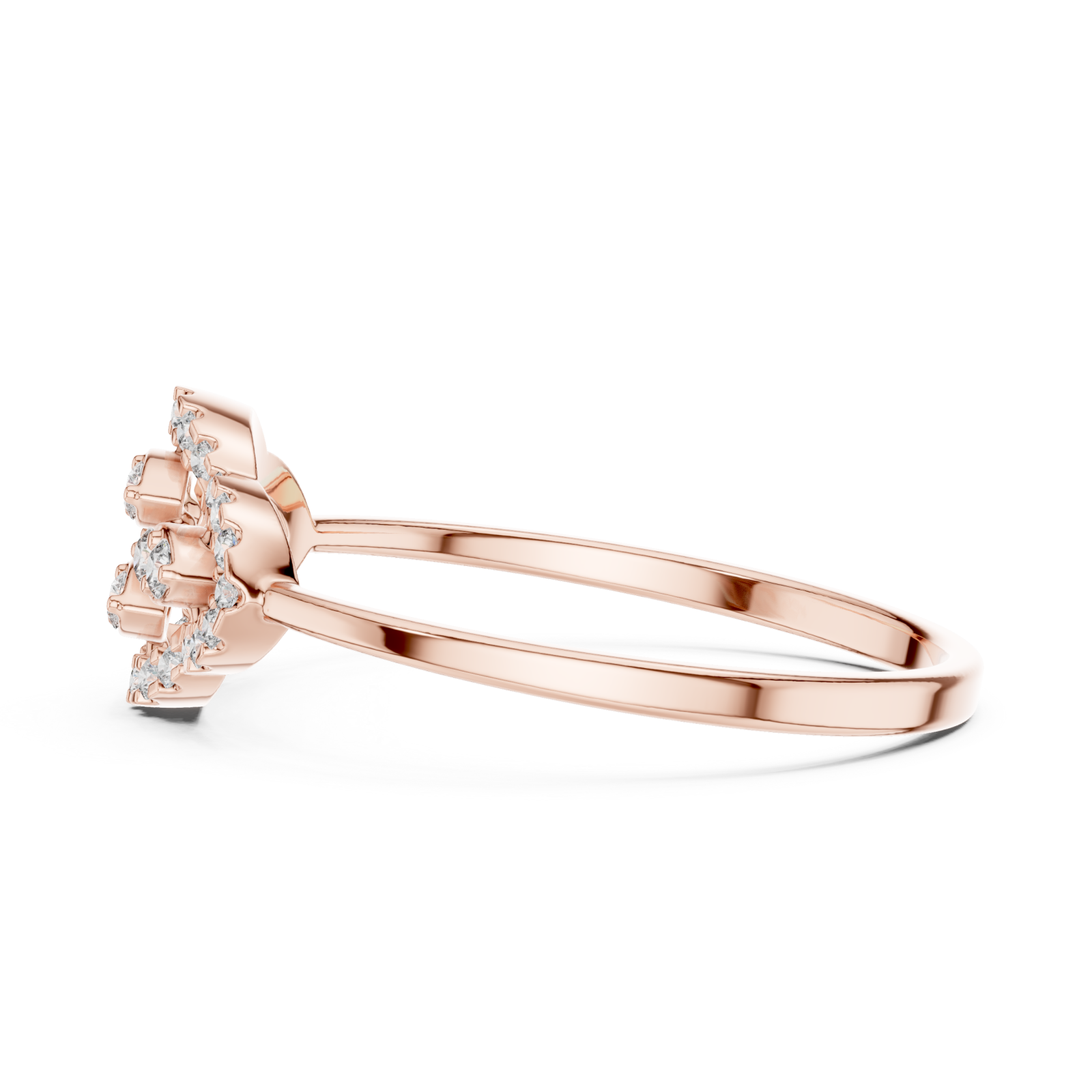  Rose Gold Enchanted Leaf Spiral Statement Ring Side View