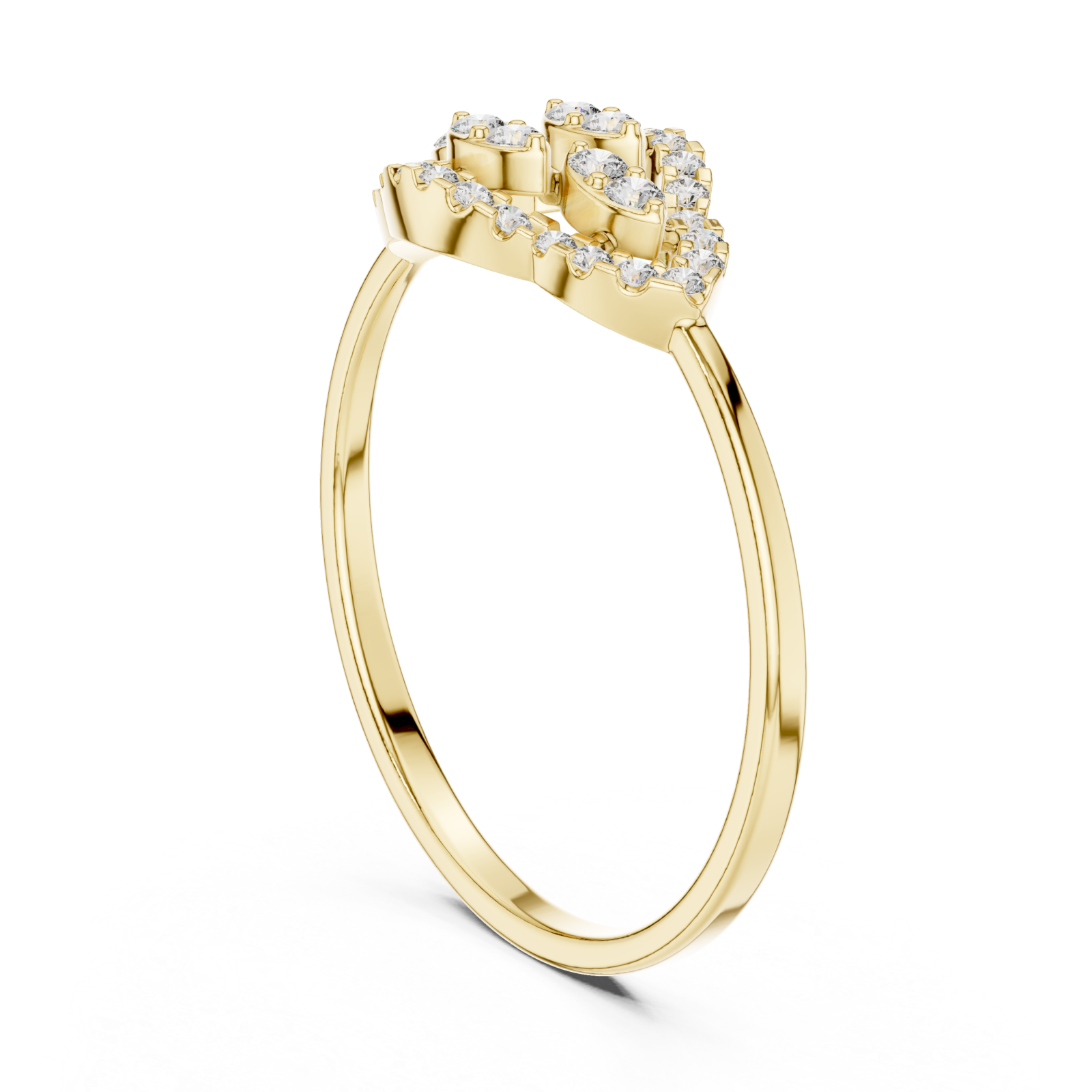  Gold Enchanted Leaf Spiral Statement Ring Left View