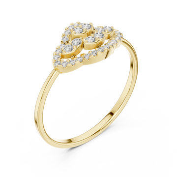Gold Enchanted Leaf Spiral Statement Ring Right View
