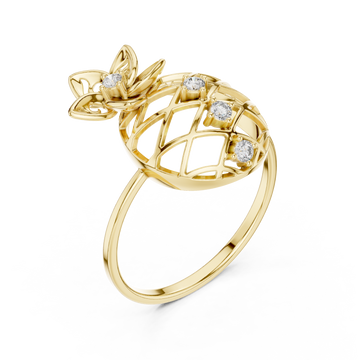 Gold Radiant Lattice Orchard Cocktail Ring Right View