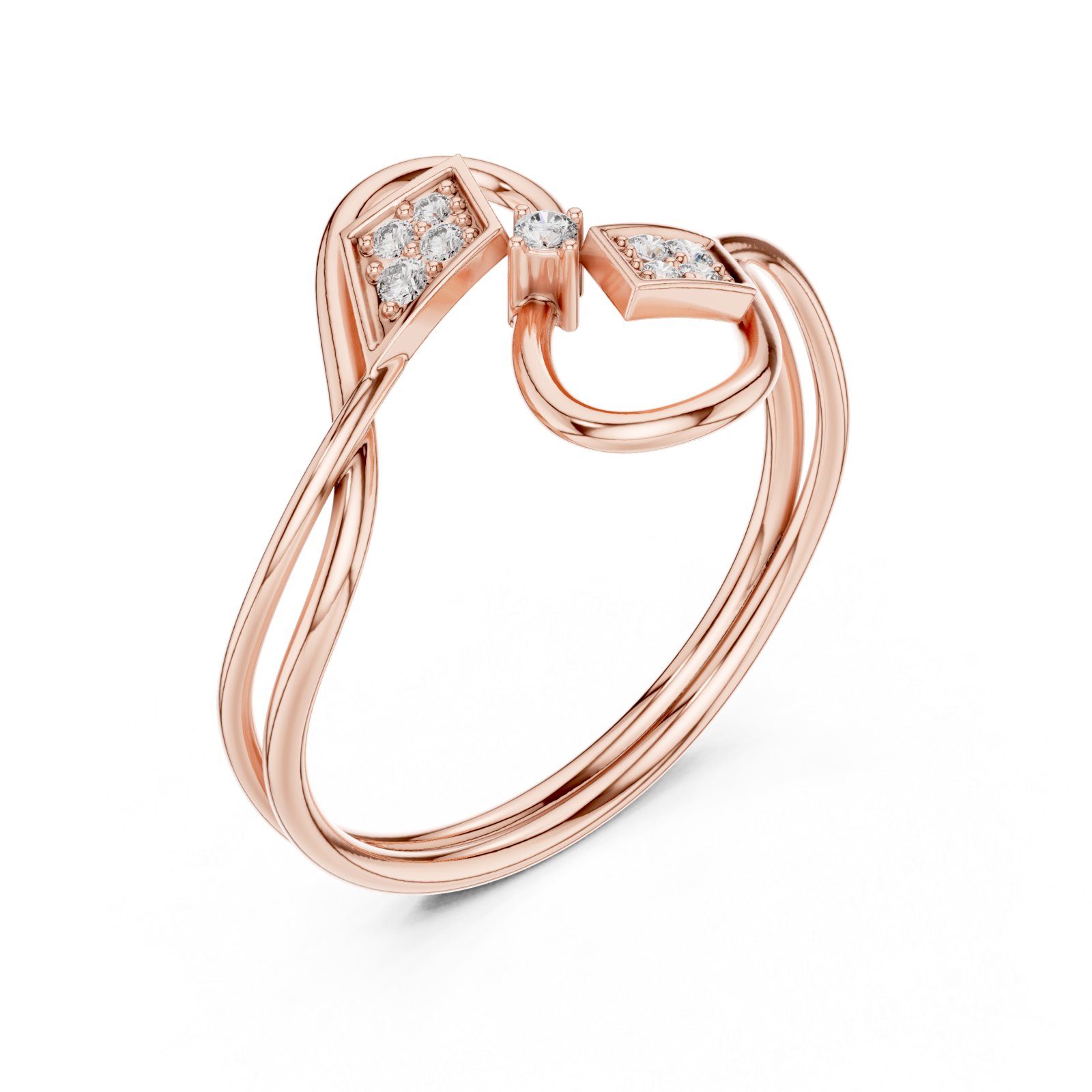  Rose Gold Eternal Linkage Open Embrace Signature Ring Right View
