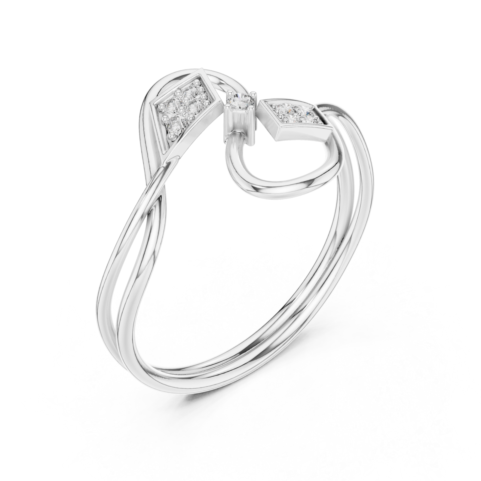  White Gold Eternal Linkage Open Embrace Signature Ring Right View