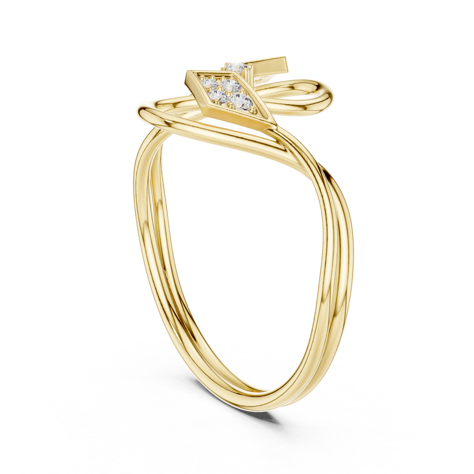  Gold Eternal Linkage Open Embrace Signature Ring Left View