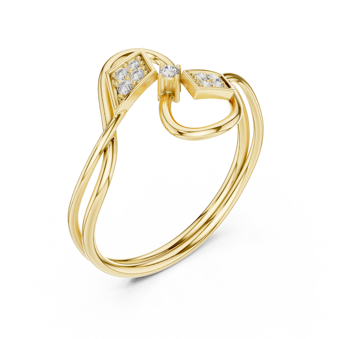 Gold Eternal Linkage Open Embrace Signature Ring Right View