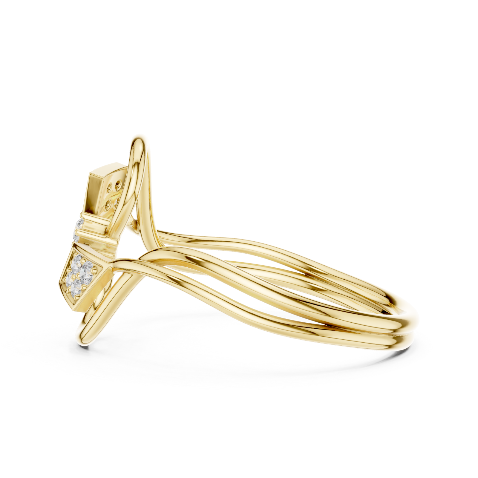  Gold Eternal Linkage Open Embrace Signature Ring Side View