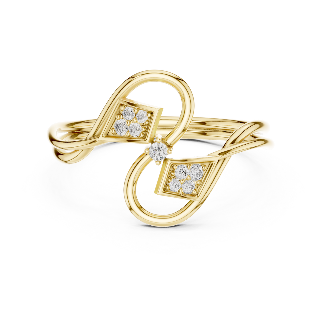 Gold Eternal Linkage Open Embrace Signature Ring Right View