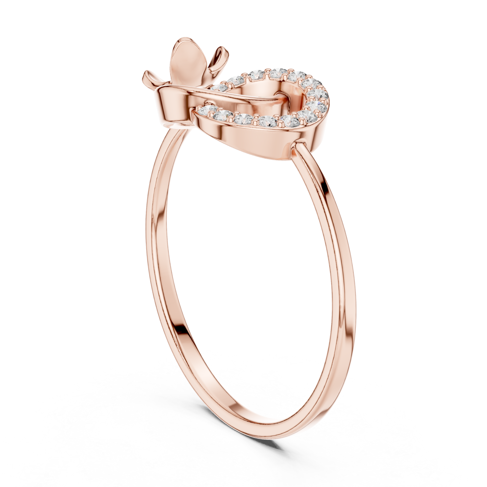  Rose Gold Petal Embrace Statement Ring Left View
