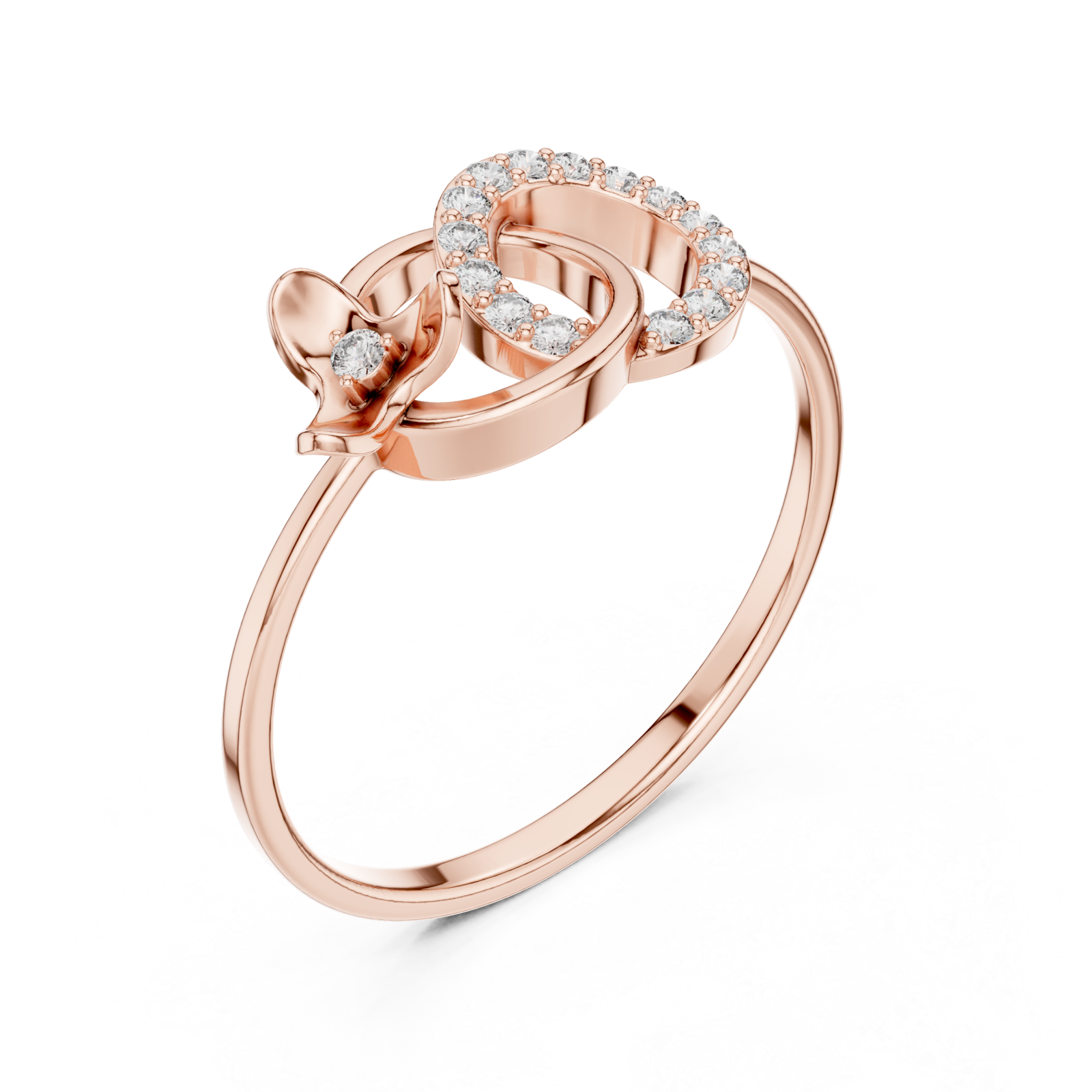  Rose Gold Petal Embrace Statement Ring Right View