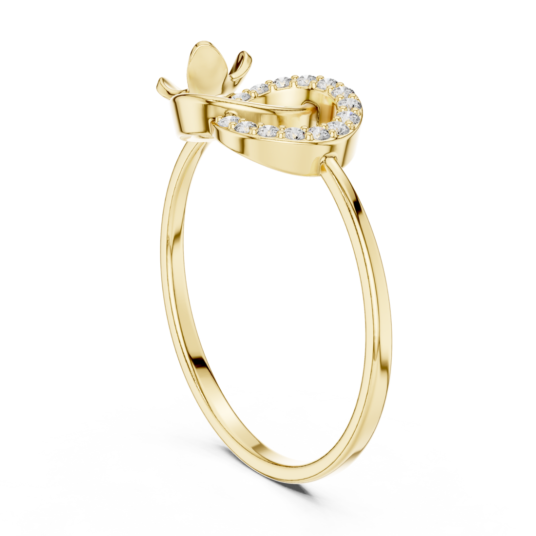 Gold Petal Embrace Statement Ring Right View