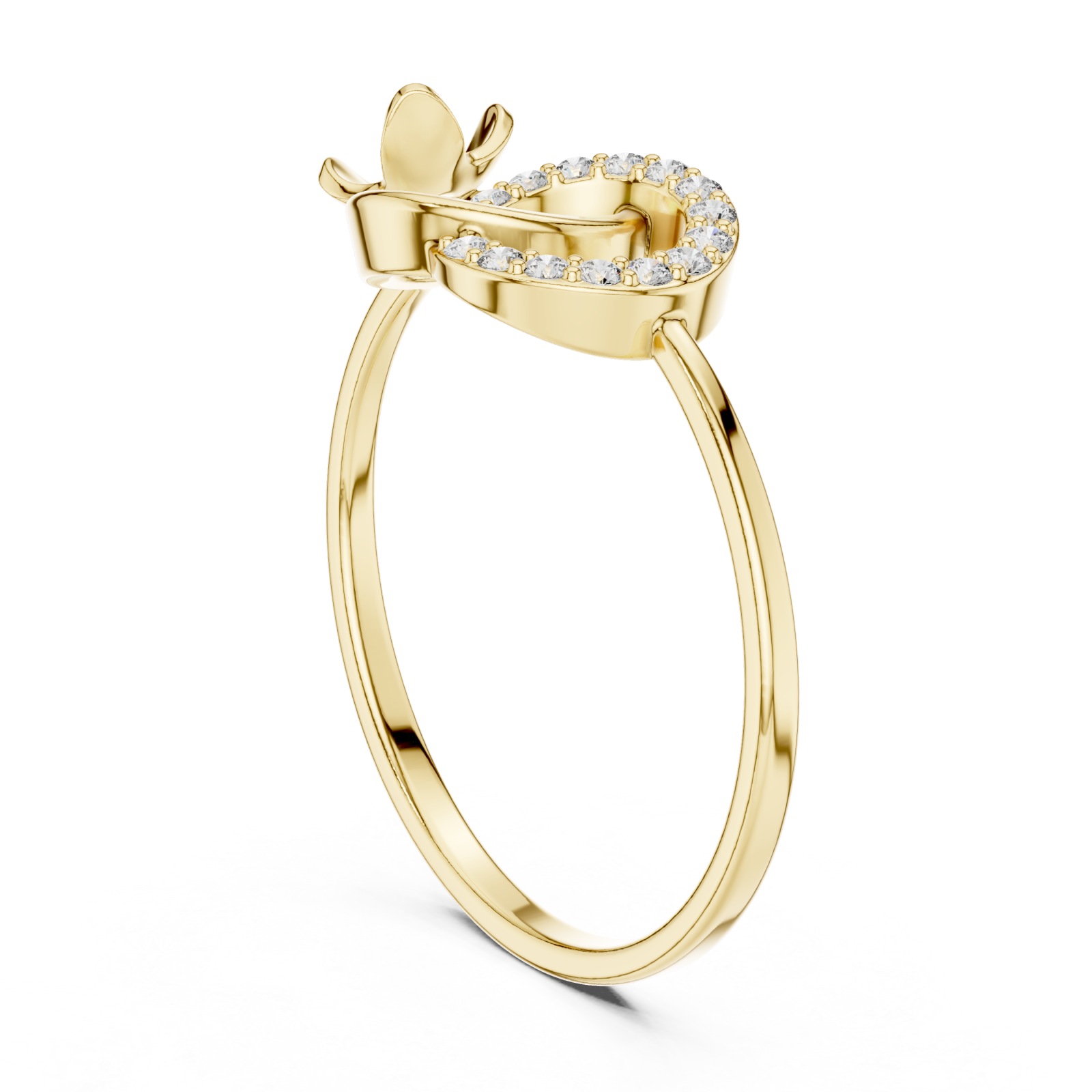  Gold Petal Embrace Statement Ring Left View