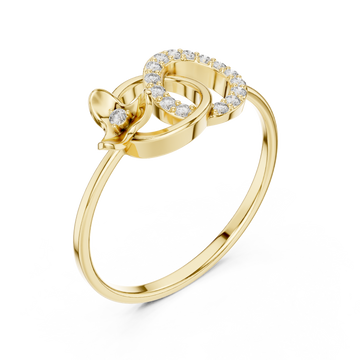 Gold Petal Embrace Statement Ring Right View