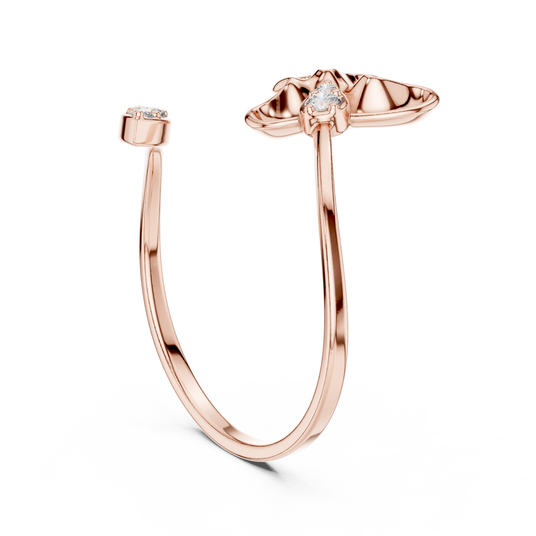  Rose Gold Eternal Grace Fleur Open Wrap Ring Right View