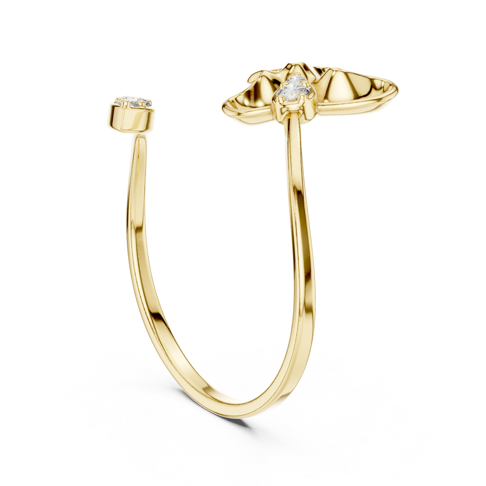 Gold Eternal Grace Fleur Open Wrap Ring Left View
