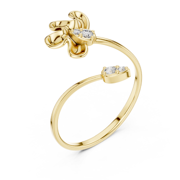 Gold Eternal Grace Fleur Open Wrap Ring Right View