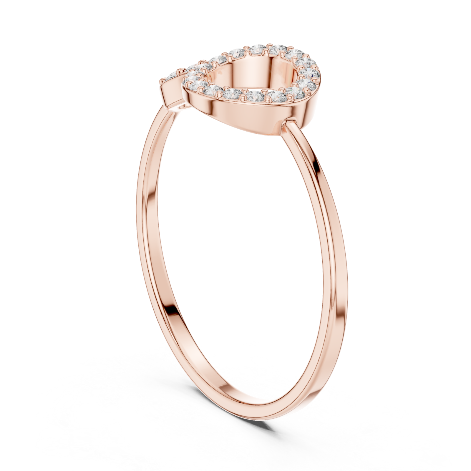  Rose Gold Luminous Unity Sculpted Accent Band Left View
