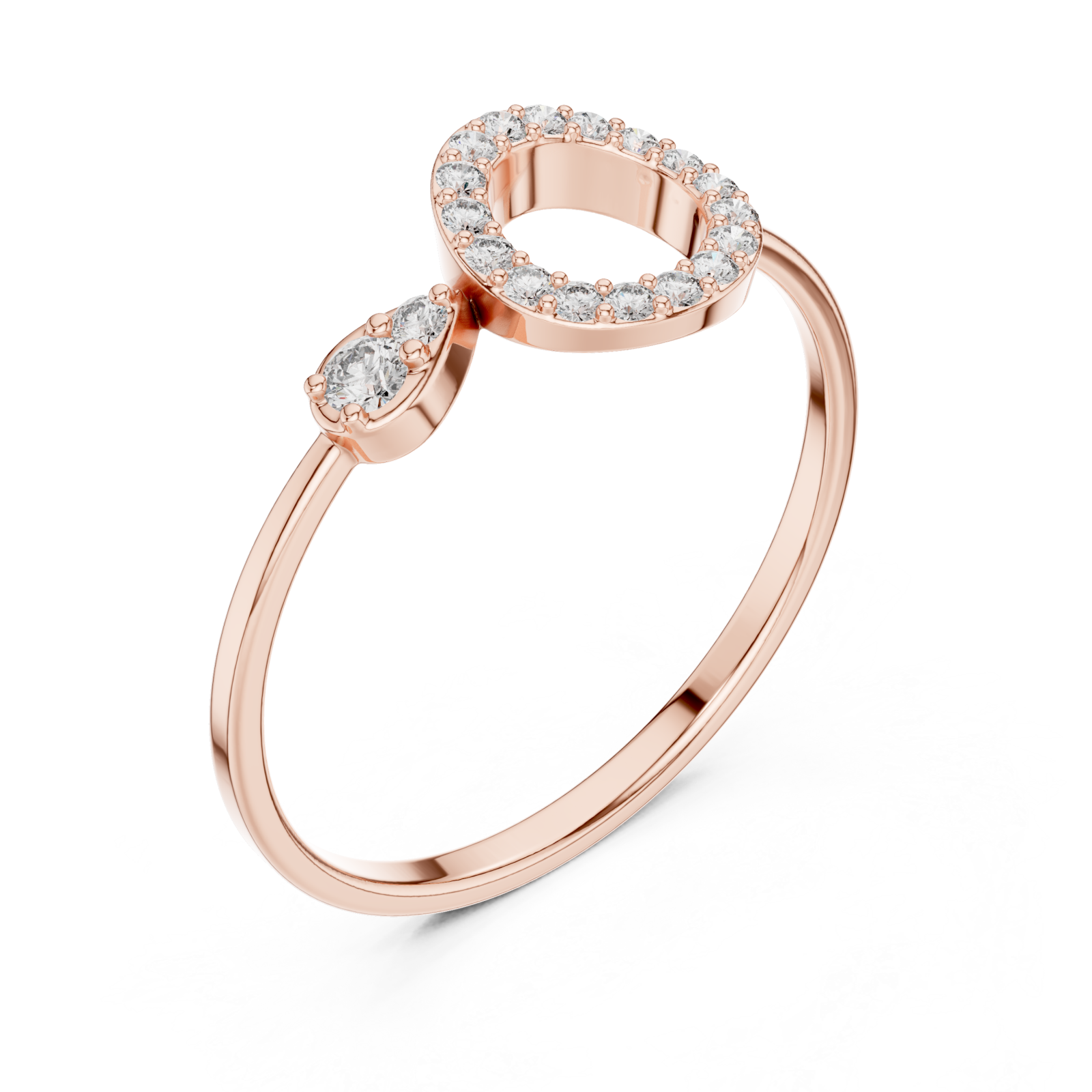  Rose Gold Luminous Unity Sculpted Accent Band Right View