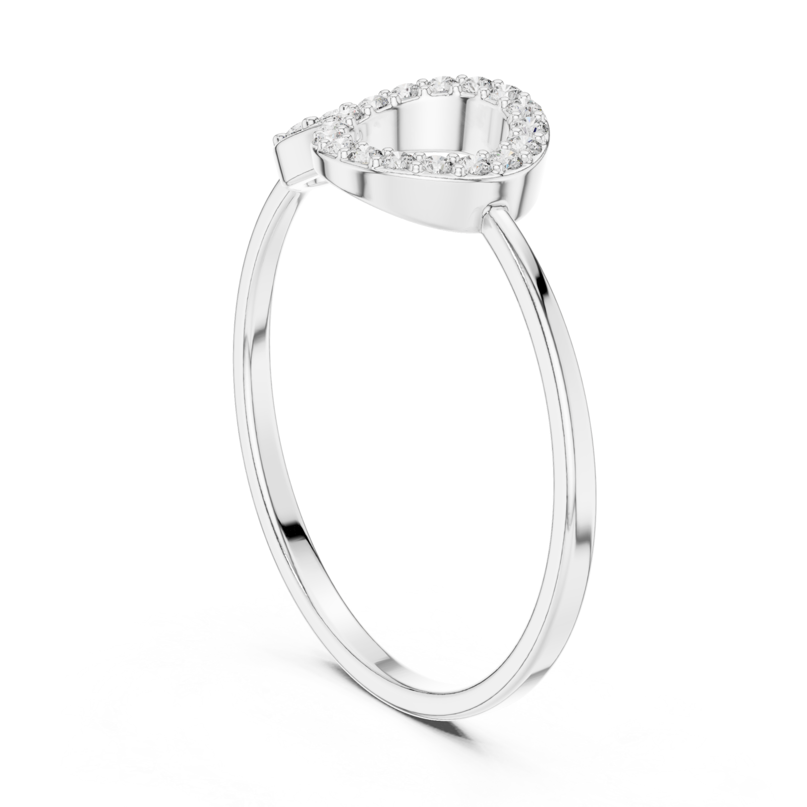  White Gold Luminous Unity Sculpted Accent Band Left View