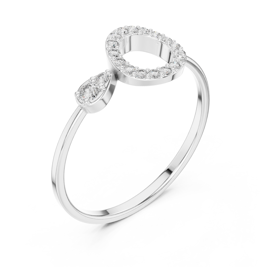  White Gold Luminous Unity Sculpted Accent Band Right View