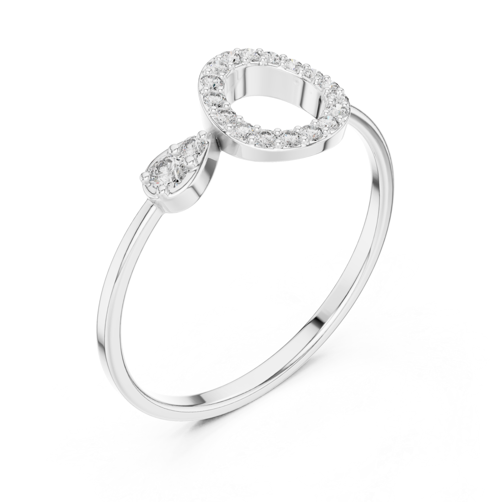  White Gold Luminous Unity Sculpted Accent Band Right View