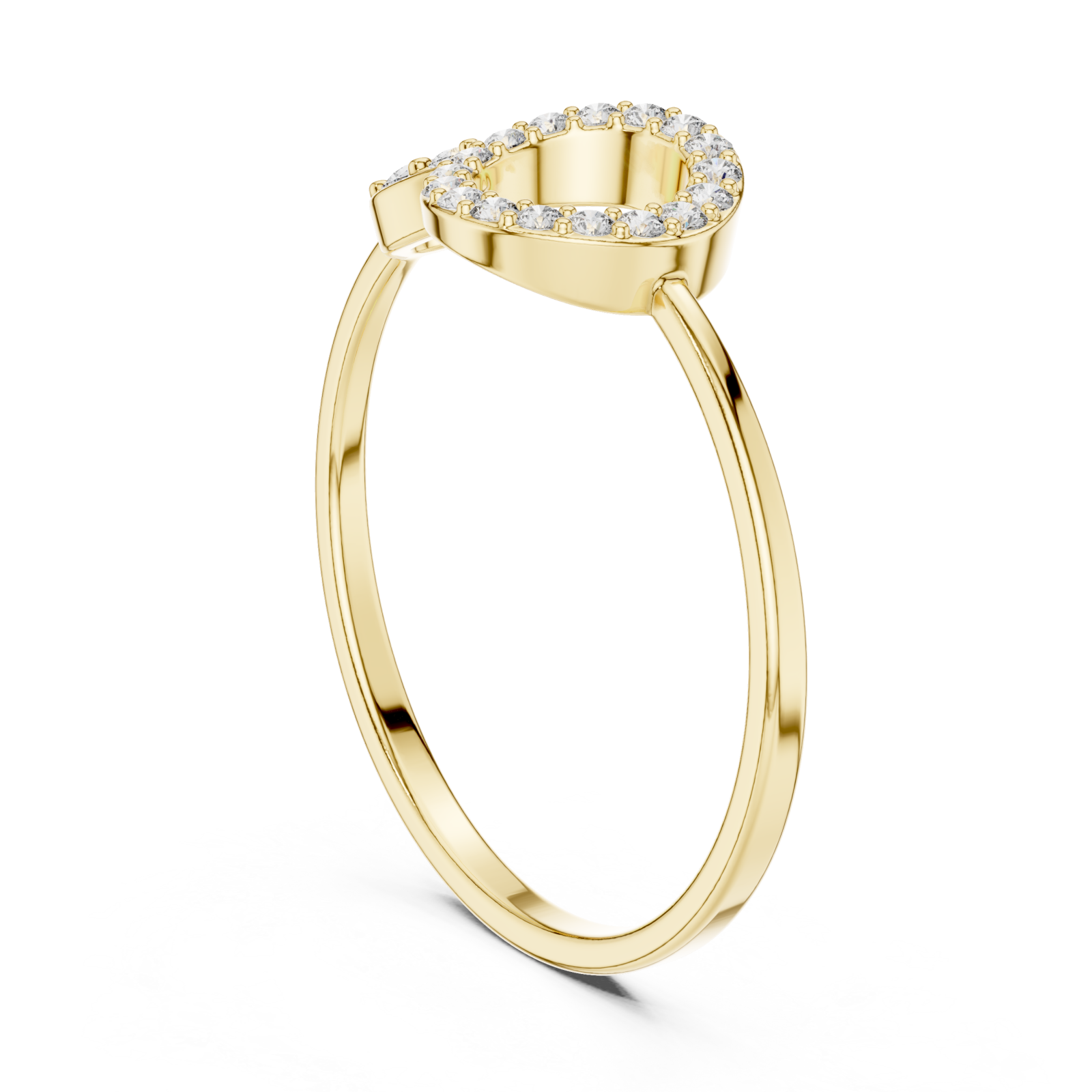  Gold Luminous Unity Sculpted Accent Band Left View