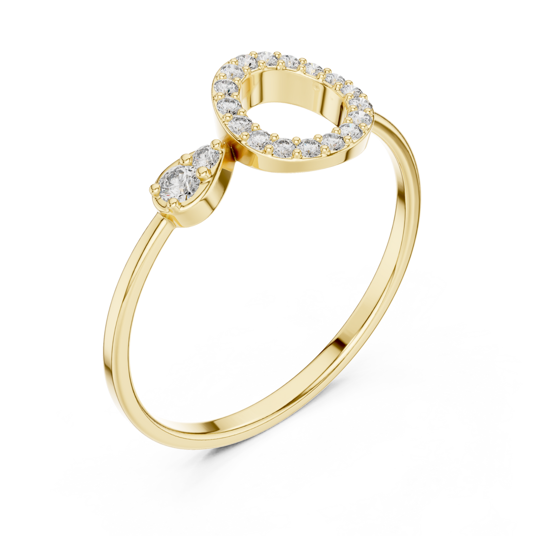 Gold Luminous Unity Sculpted Accent Band Right View