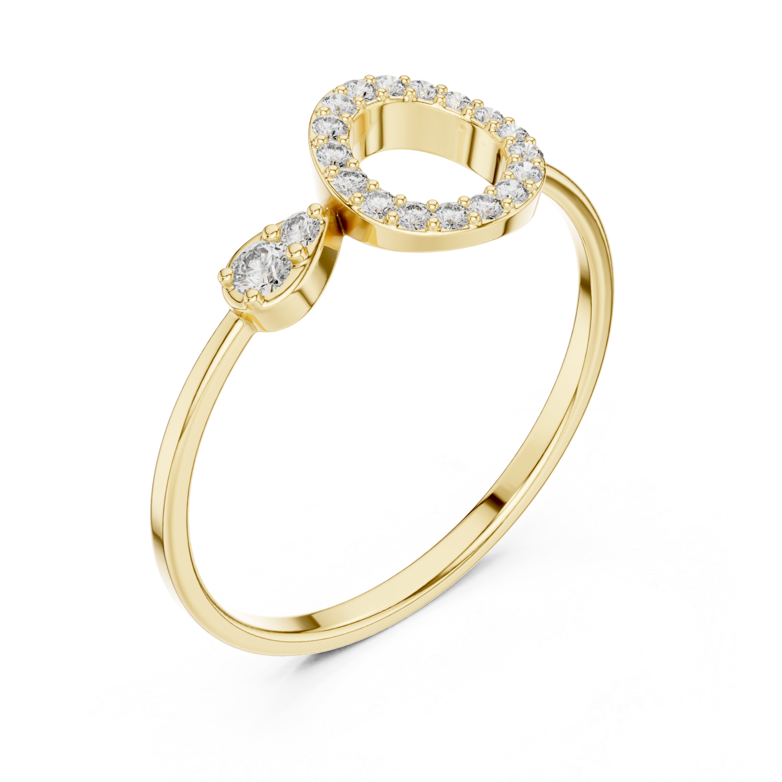 Gold Luminous Unity Sculpted Accent Band Right View