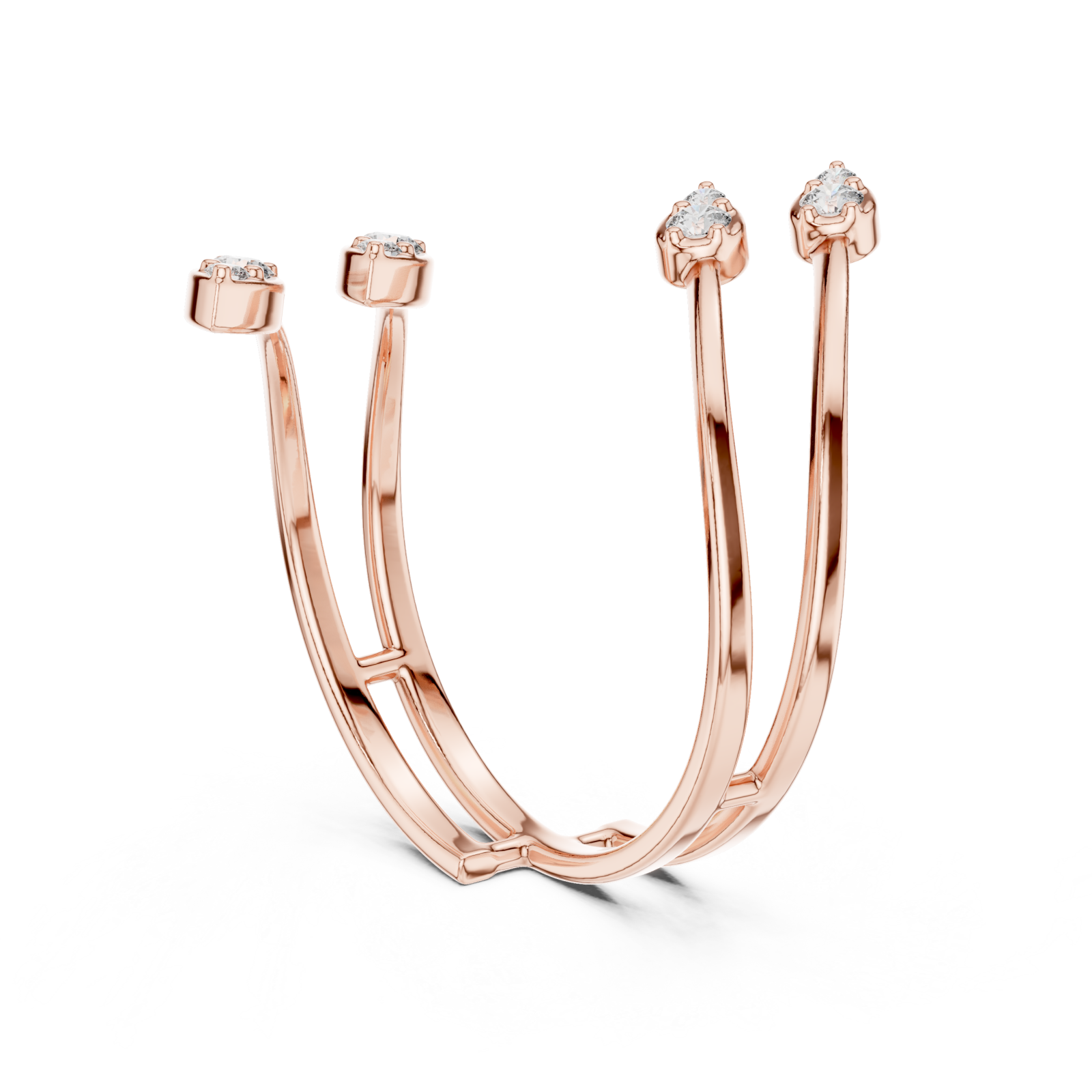  Rose Gold Infinite Melody Wrap Ring Left View