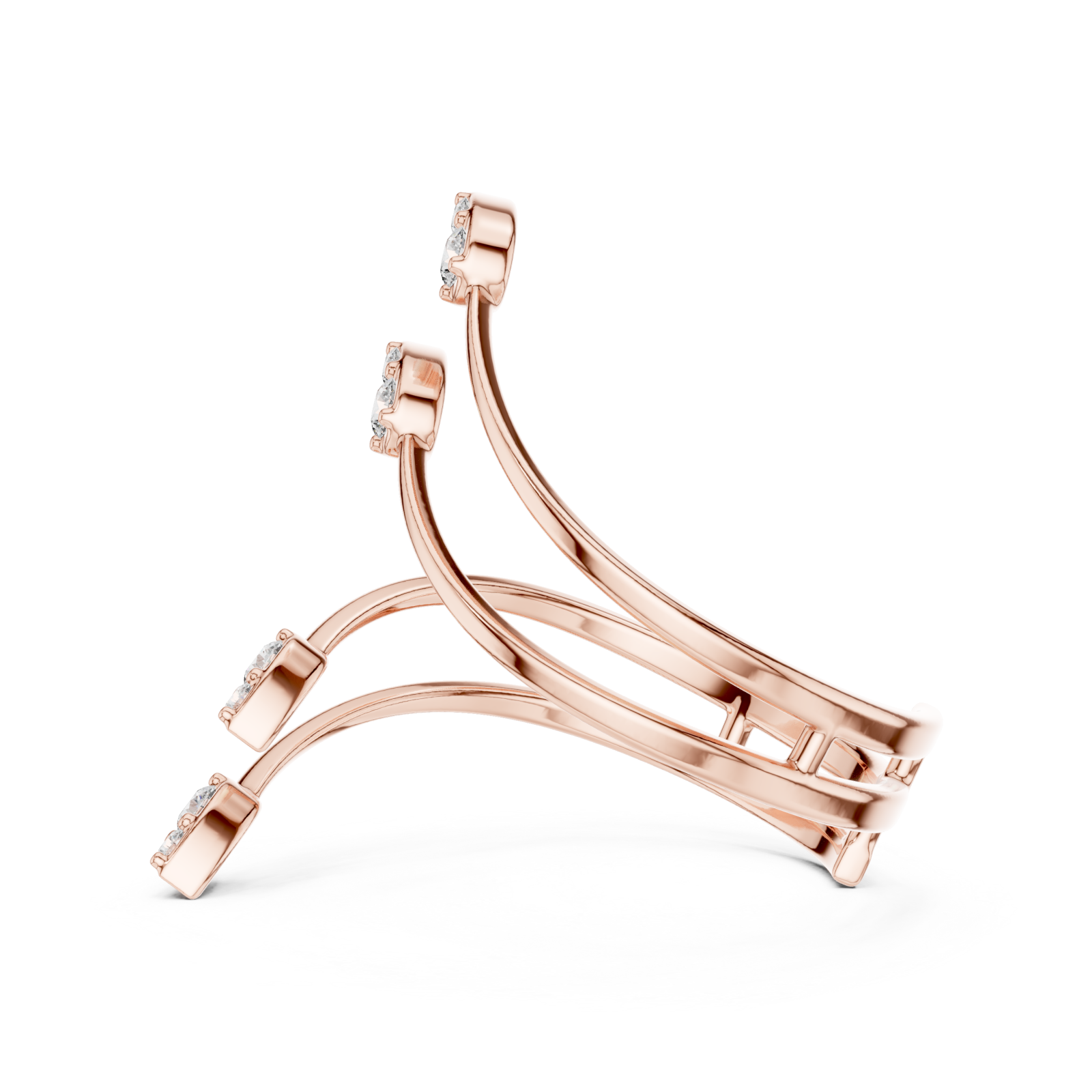  Rose Gold Infinite Melody Wrap Ring Side View